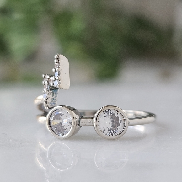 Official Harry Potter Lightning Bolt & Glasses Ring, 925 Sterling Silver - Picture 7 of 10